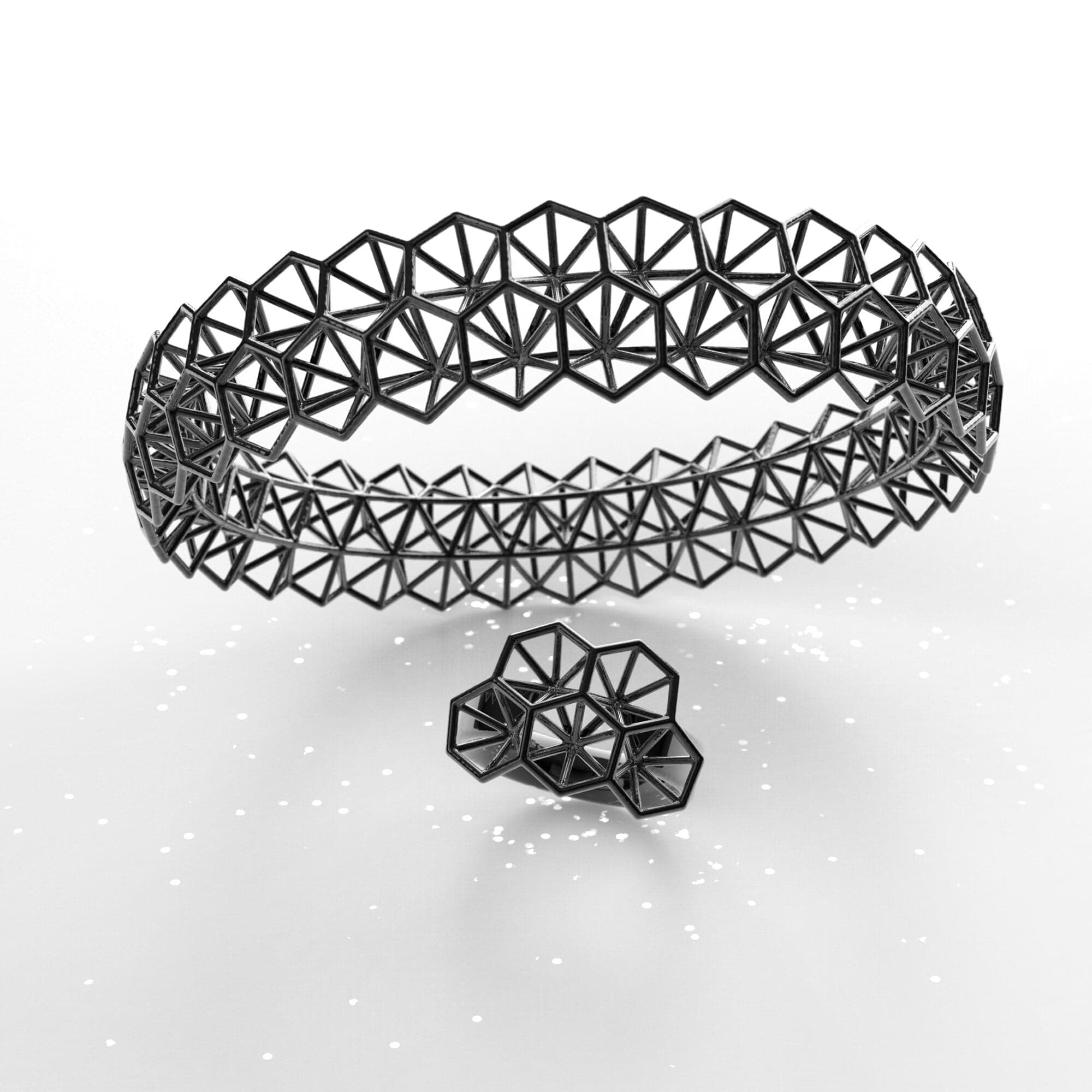 2 0 0 1 _ Black Set 04 (Ring + Bangle)