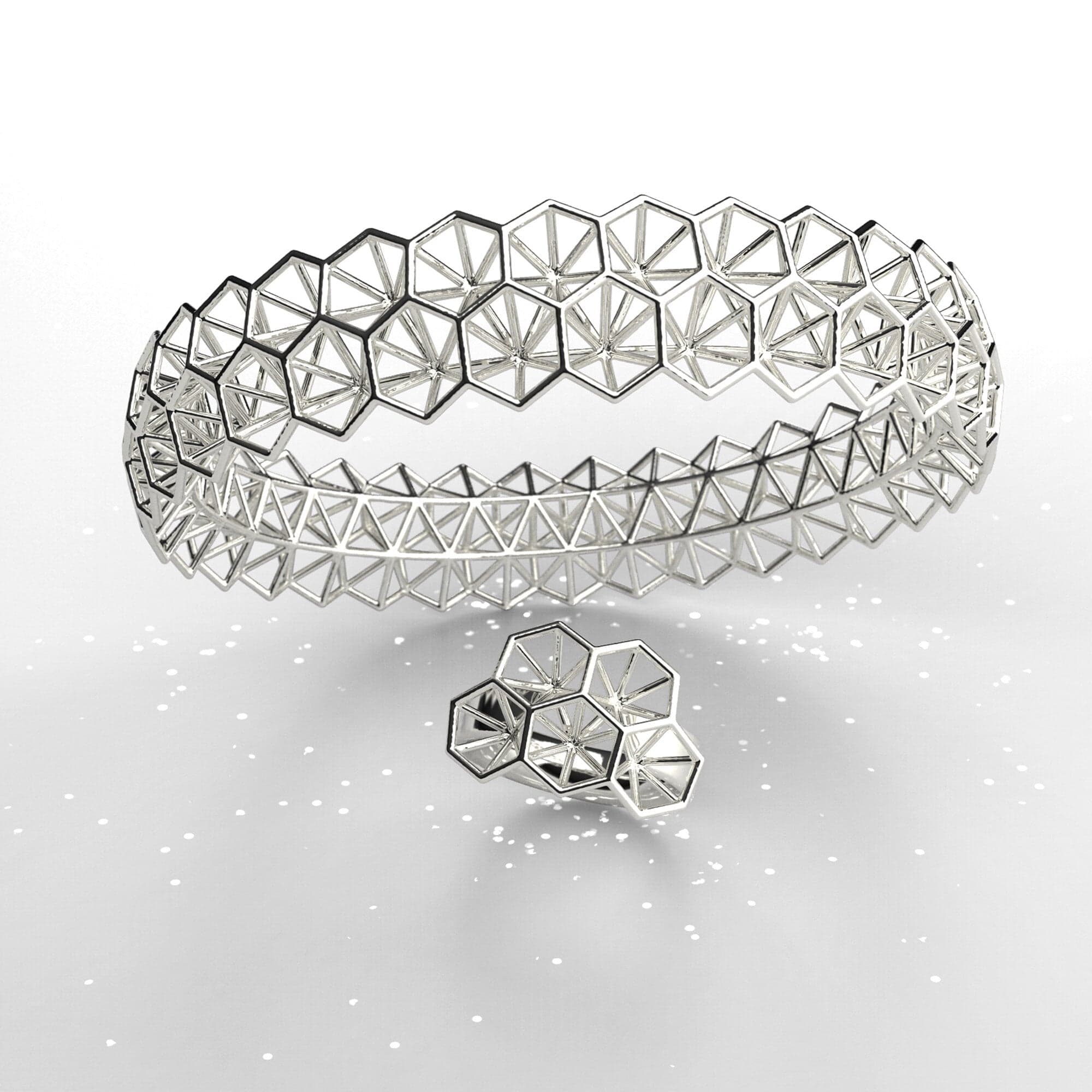 2 0 0 1 _ 925 Silver Set 04 (Ring + Bangle)
