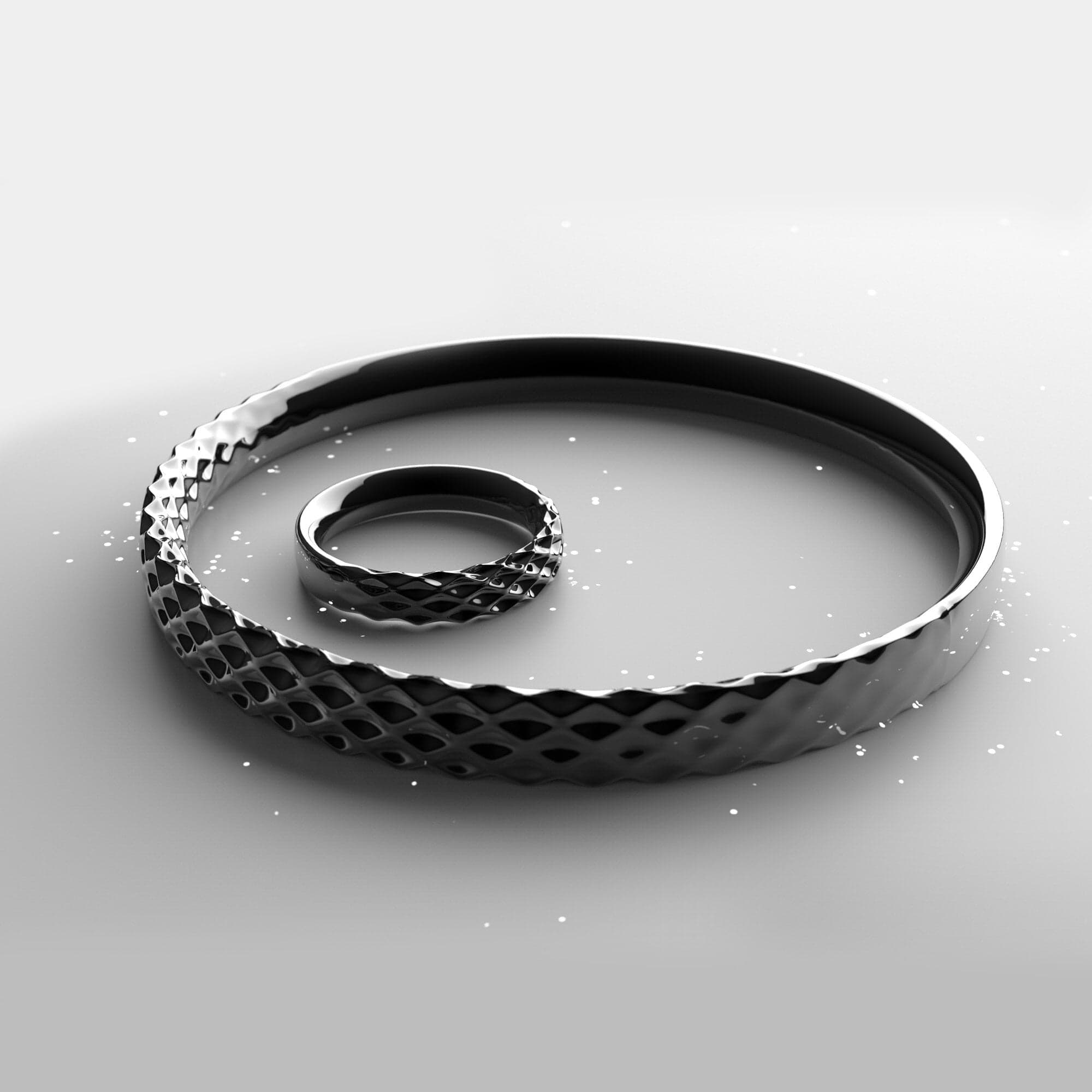 Wave _ Black Set (Ring + Bangle)