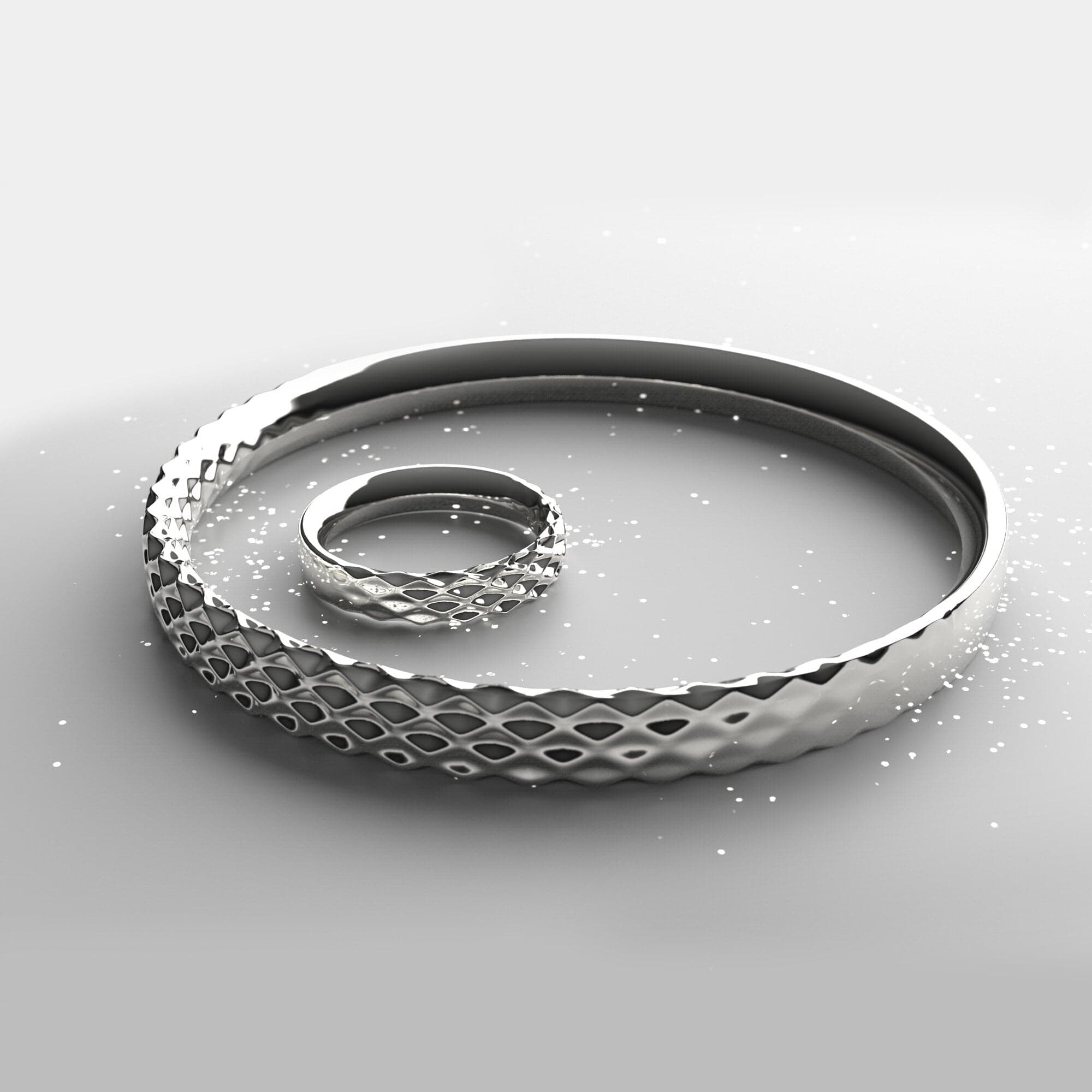 Wave _ 925 Silver Set (Ring + Bangle)