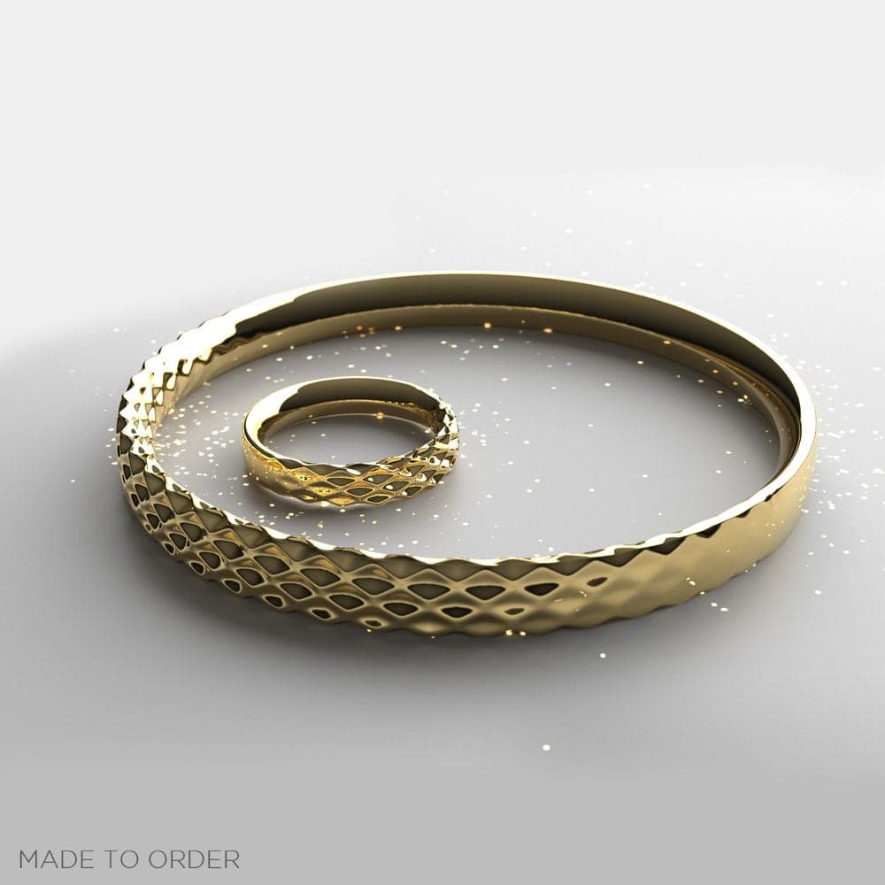 Wave _ 14k Gold Set (Ring + Bangle)