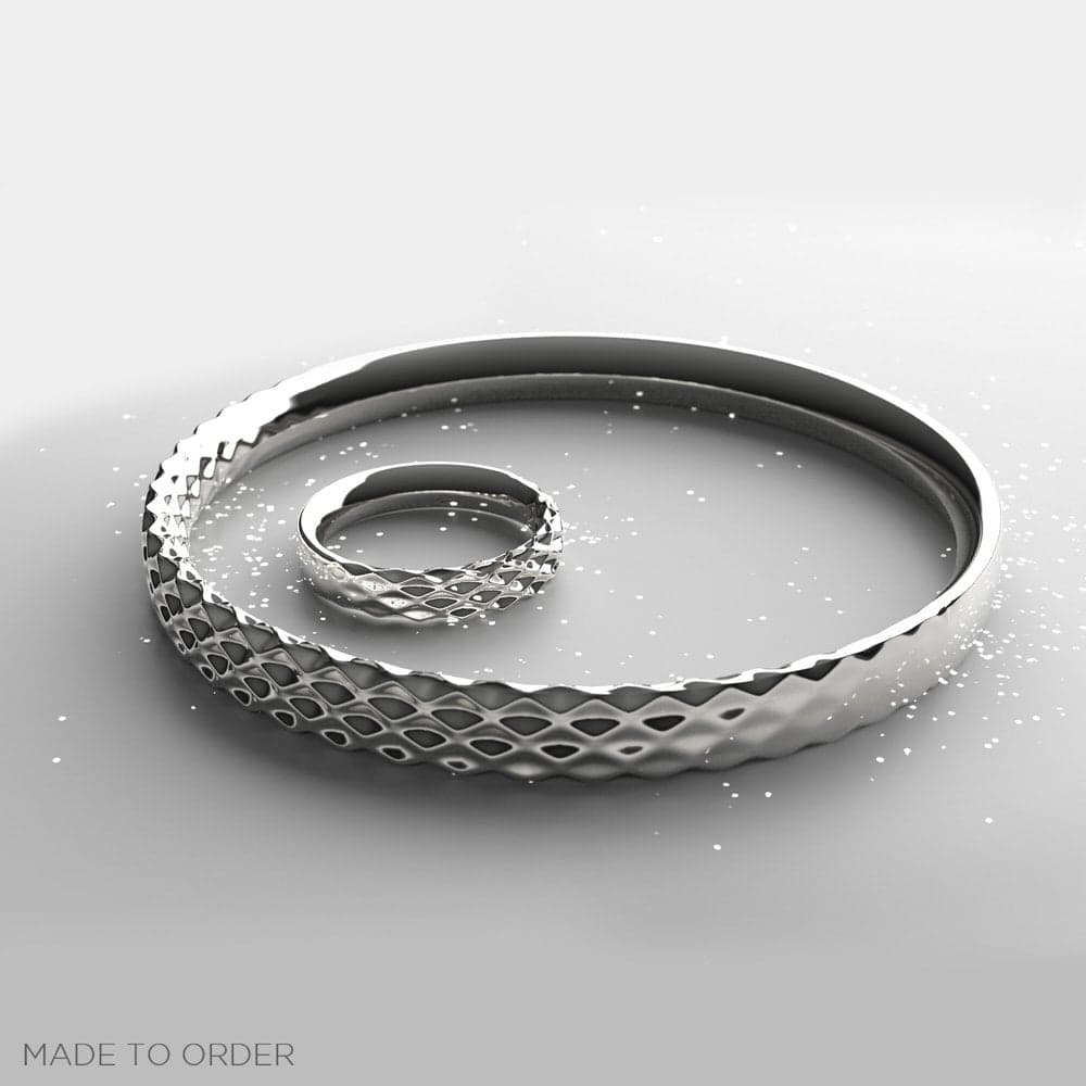 Wave _ 925 Silver Set (Ring + Bangle)